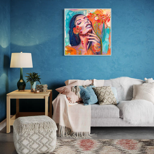 Ecstatic Bloom Canvas Print Medium White Frame - 20074 SharonComello.Art