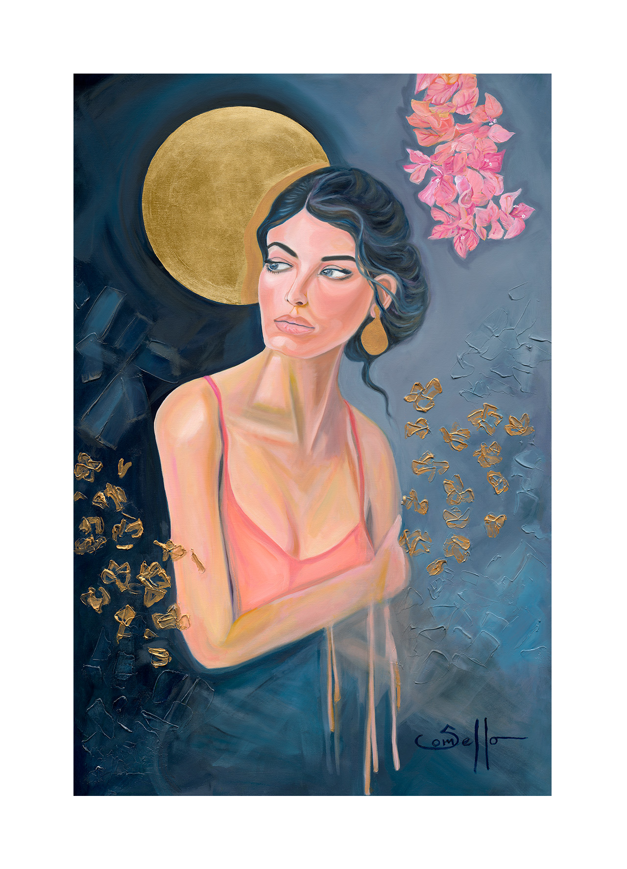 Gaze of Serenity Original Mounted Canvas 19928 SharonComello.Art