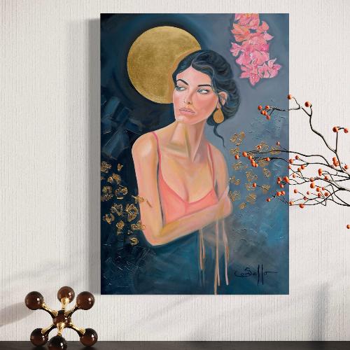 Gaze of Serenity Original Mounted Canvas No frame 19928 SharonComello.Art
