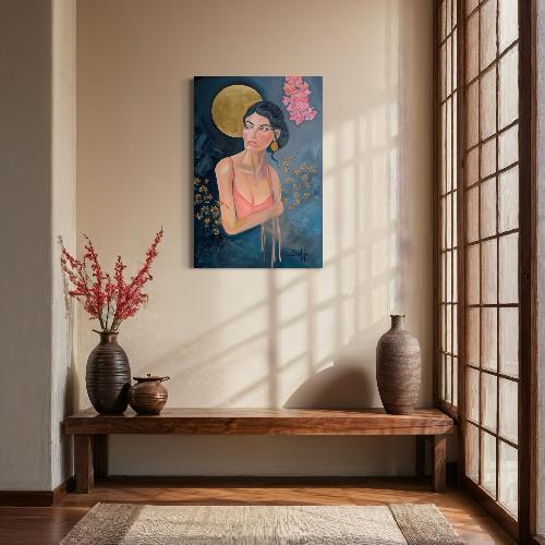 Gaze of Serenity Original Mounted Canvas unframed 19928 SharonComello.Art
