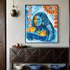 Golden Reverie Original Mixed Media Oil on Mounted Canvas Black Frame 19738 SharonComelloArt