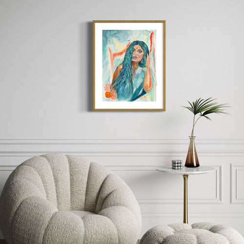 Marigold Exotica Fine Art Print Small Oak Frame with White Embossed Border 19793 SharonComello.Art