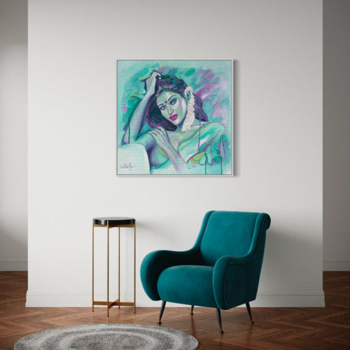 Mystic Beauty Original Mounted Canvas White Frame 19733 Sharon Comello Art