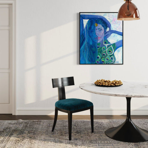 Peacocks Embrace Original Mounted Canvas Black Frame 19740 Sharon Comello Art