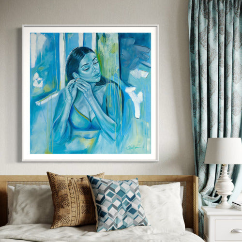 Quiet Preparation Fine Art Print with white embossed border Black Frame 19792 SharonComello.Art