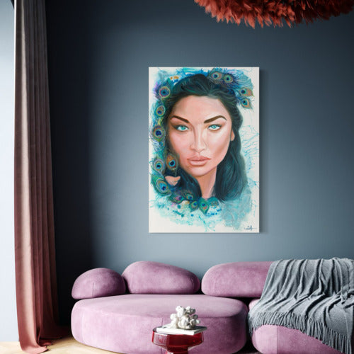 Serenity in Feathers Original Mounted Canvas Without Frame 20257 Sharon Comello Art