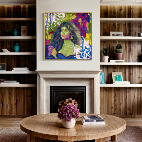 Whispers in the Wind Mounted Oil on Canvas Oak frame 19708 Sharon Comello Art