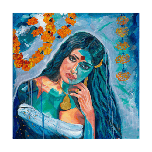 Gilded Serenity Original Mounted Canvas Unframed 19737 SharonComello.Art