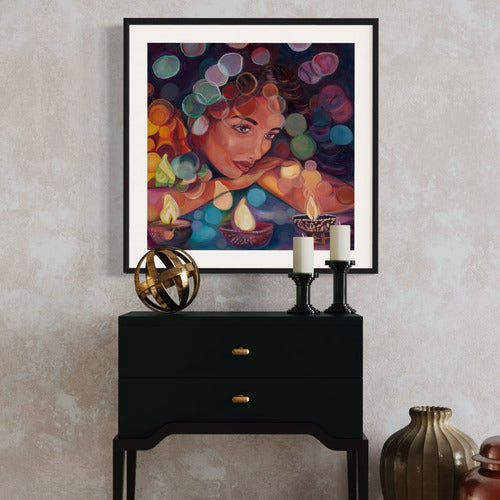 Contemplative Glow 19736 Sharon Comello Art Medium Fine Art Print Black Frame With Embossed Border