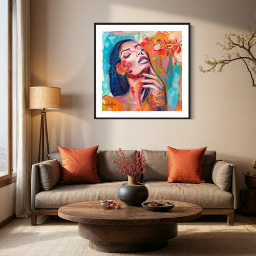 Ecstatic Bloom Fine Art Print Large Black Frame with embossed border 20074 Sharon Comello.Art