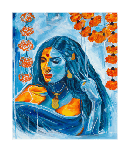 Golden Reverie Original Mixed Media Oil on Cavas UnMounted No Frame 19738 SharonComello.Art