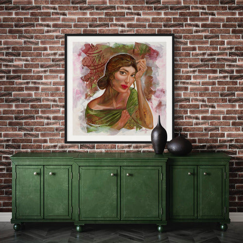 Graceful Poise Fine Art Print Embossed Border Large Black Frame 19734 SharonComello.Art