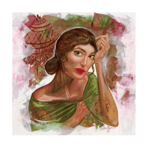 Graceful Poise Original Mounted Canvas No Frame 19734 Sharon Comello.Art