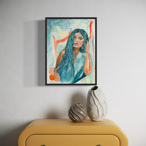 Marigold Exotica Original Mounted Canvas Black Frame 19793 Sharon Comello Art