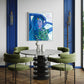 Peacocks Embrace Original Mounted Canvas White Frame 19740 Sharon Comello Art