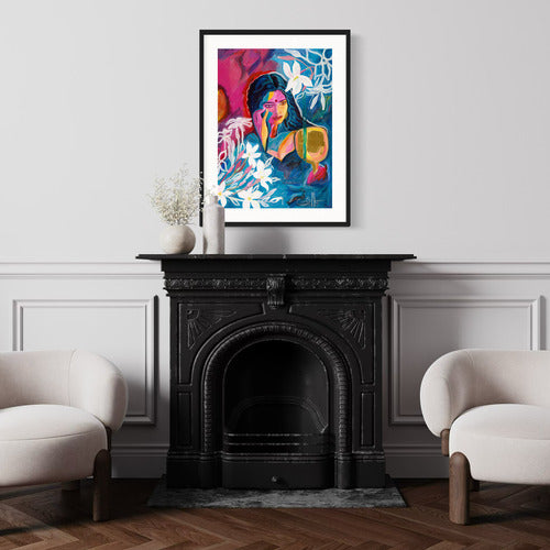 Vivid Reflections Fine Art Print With White Embossed Border Black frame 19707 Sharon Comello Art