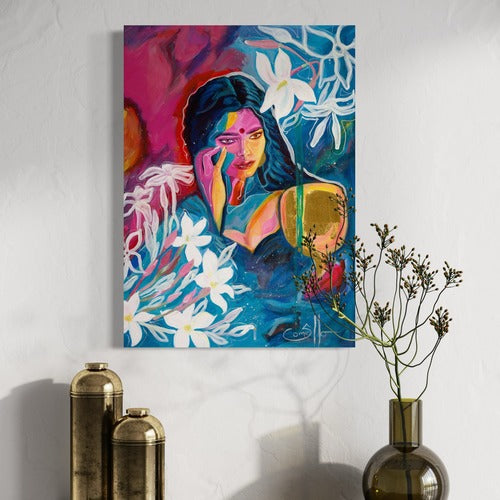 Vivid Reflections Original Mixed Media Acrylic on Mounted Canvas 19707 Sharon Comello Art
